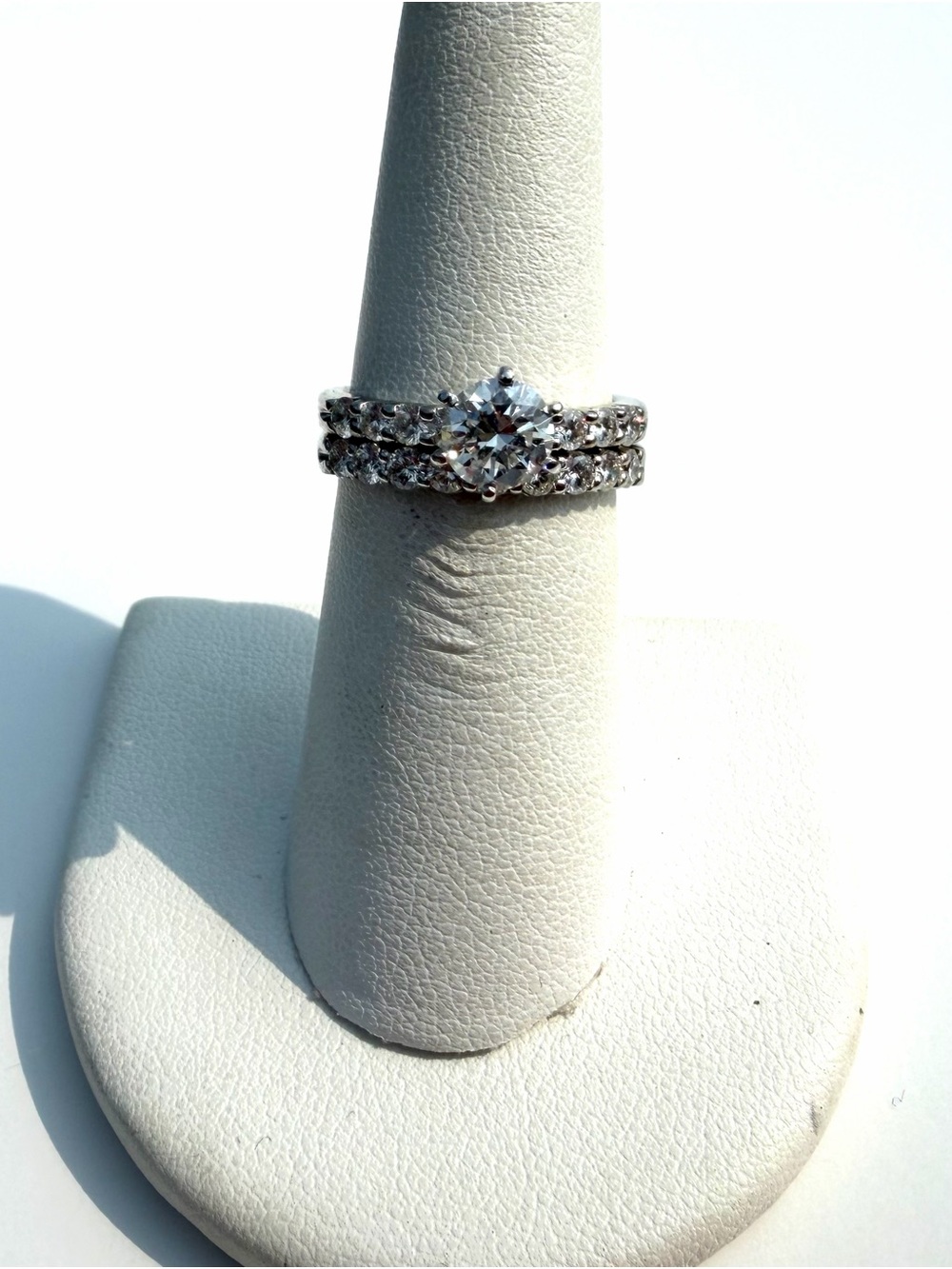 14k White Gold 1.82ctw Natural Diamond Wedding Ring Set